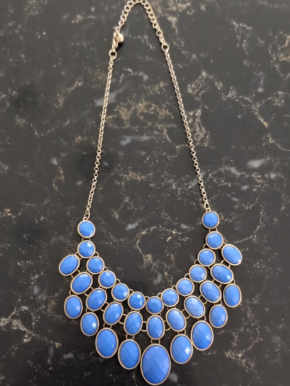 Blue Statement Bib Necklace - Women Jewelry